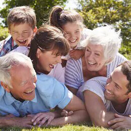 multi-generation-family-piled-garden-260nw-284520884